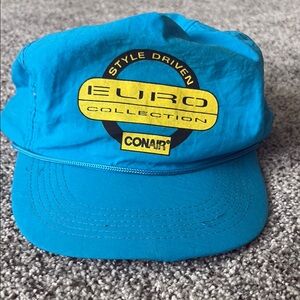 Vintage Conair Euro Collection Blue SnapBack Hat